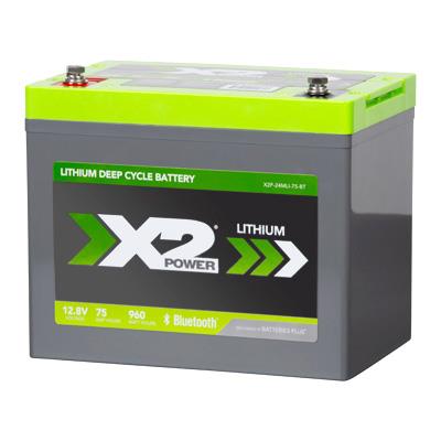 12V 75Ah Lithium Deep Cycle Battery with Bluetooth - left