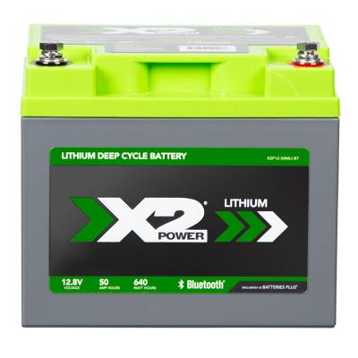 12V 50Ah Lithium Deep Cycle Battery with Bluetooth - front