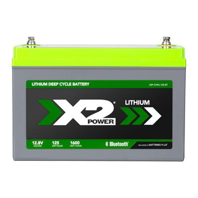 12V 125Ah Lithium Deep Cycle Battery with Bluetooth - front