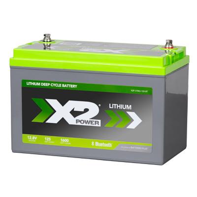 12V 125Ah Lithium Deep Cycle Battery with Bluetooth - left