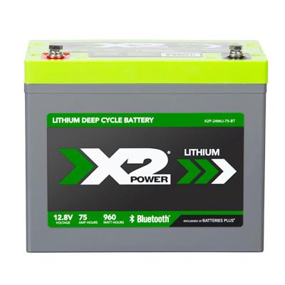 12V 75Ah Lithium Deep Cycle Battery with Bluetooth - front