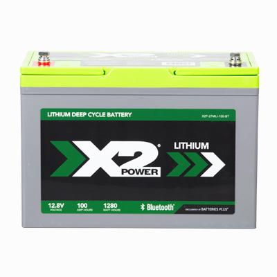 12V 100Ah Lithium Deep Cycle Battery with Bluetooth - front