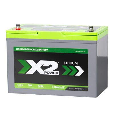 12V 100Ah Lithium Deep Cycle Battery with Bluetooth - left