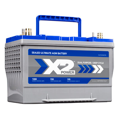 12V 90Ah AGM Deep Cycle Marine & RV Battery – X2Power Battery